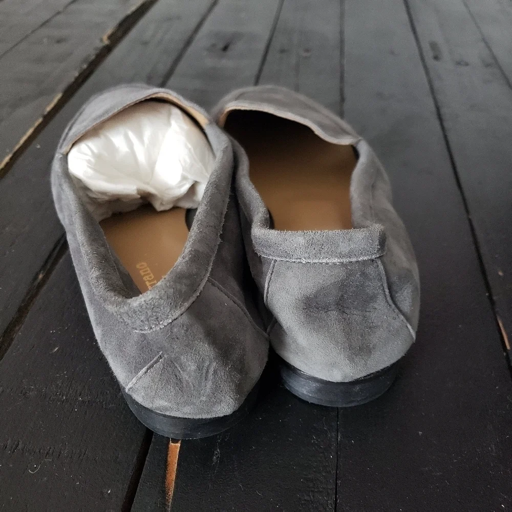 Andrea Carrano Women's 36.5 Grey Suede Loafers Slip On Shoes Flats 6 Italy